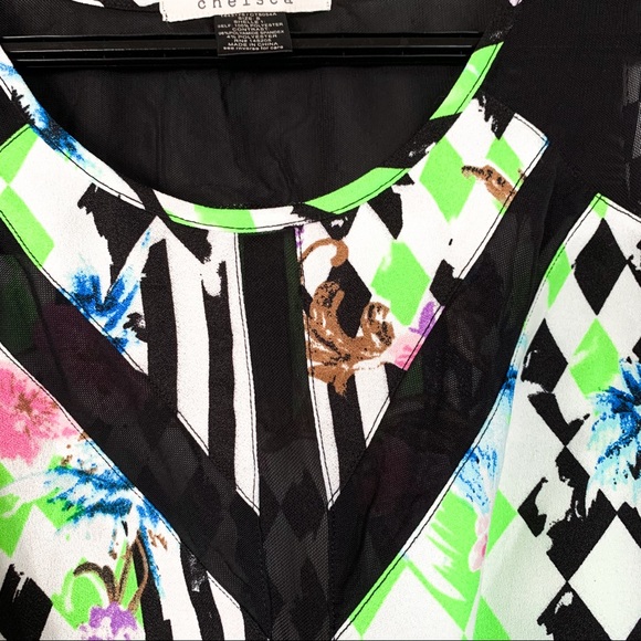 Nwot • Chelsea • Mesh Insert Peplum Top - Picture 5 of 6